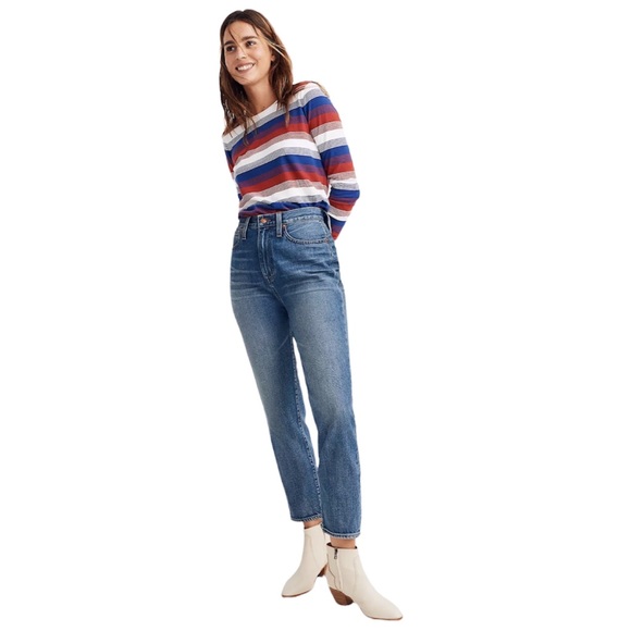 Madewell Denim - Madewell The Perfect Vintage Momjean Jeans 12” Rise Straight Leg Cropped 28